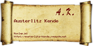 Austerlitz Kende névjegykártya